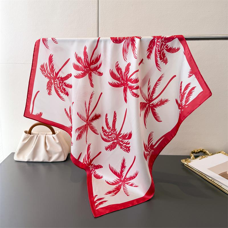 New Paisley Print Silk Scarf For Women Square Hijab Soft Neck Tie Female Fashion Decoration Silk Headscarf 70*70Cm Kerchief