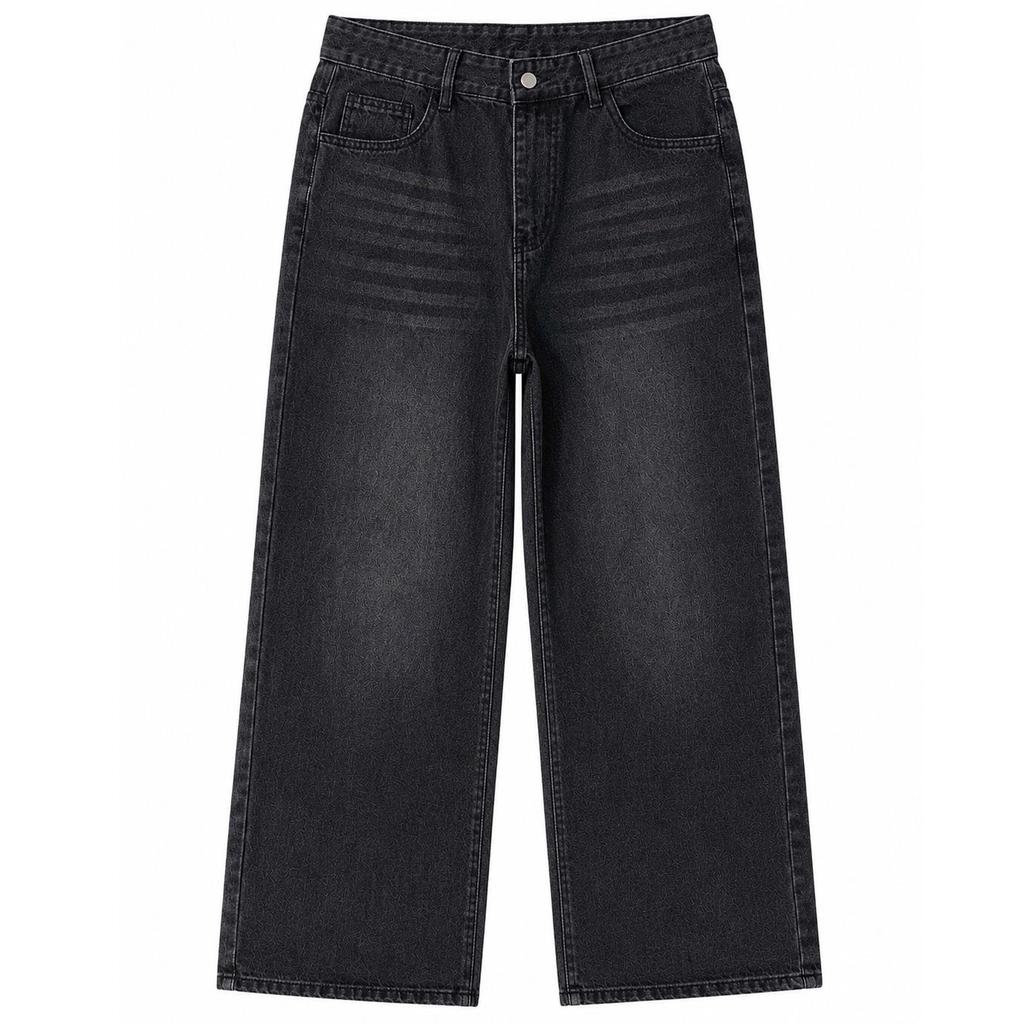 Men's Retro Washed Wide-Leg Jeans - European & American Vintage Style