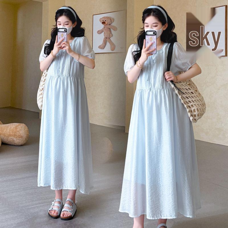 2026 Summer High-End Maternity Dress: Cool Short-Sleeved Skirt 2XL