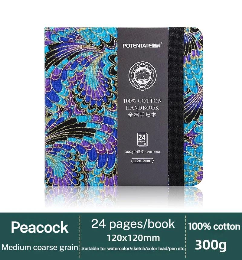 POTENTATE 100% Bawełna Kwadratowy Notes do Akwareli 300g Książka Organowa Dziennik do Akwareli Notes do Rysowania Ręczny Notes Szkicownik
