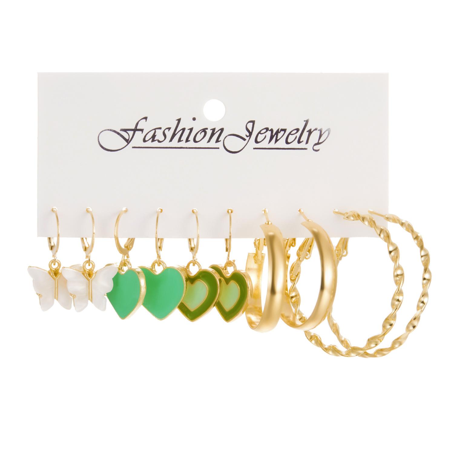 

Милые серьги-гвоздики с цирконием в виде сердца и бабочки, комплект милых сладких серег для девочек, ювелирные изделия ER22Y0077