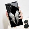 Engelsflügel Glas Handyhülle geeignet für Samsung Galaxy S26 S25 S24 S23 S22 S20 FE/Ultra/Plus sturzsichere Rückabdeckung
