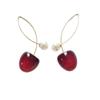 Fashion Red Cherry Earrings Women's New Delicate Super Fairy Cherry Earrings Pendant Premium Design Versatile Earrings