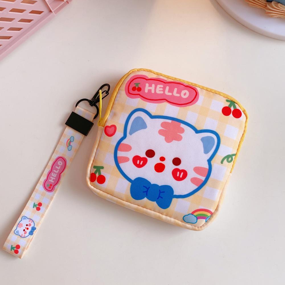Girls Sanitary Napkin Storage Bag Cute Sweet Portable Large-capacity Key Headphone Handbag