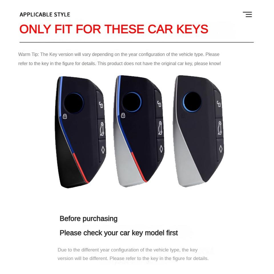 Suede Car Key Case Remote Cover Shell Holder Protector Bag Fob for BMW New 530Li I5 IX1 X1 X5 840I 740Li IX I7 X6 X7 5 7 Series