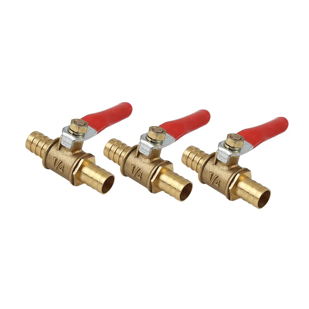 ACROPIX Trailer Truck Brass Ball Valve 10mm x 10mm Universal Gold Tone 3pcs