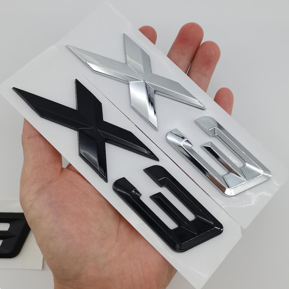 New 3D ABS Chrome Black Matte X3 Logo Nameplate Sticker Rear Trunk Emblem Badge Decals For BMW F25 E83 G01 M40i Car Accessories uo2