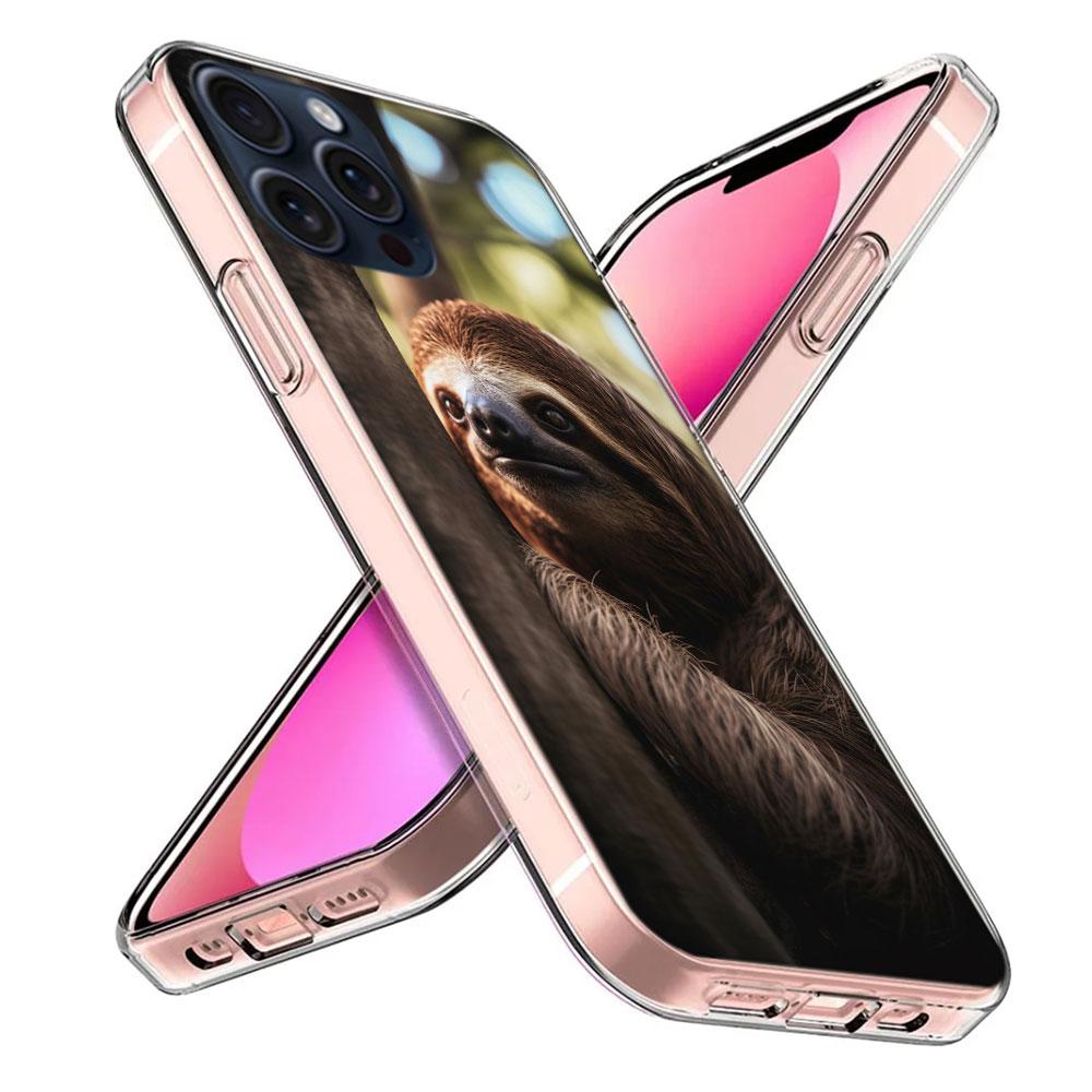 Cute Sloth Clear Phone Case For Iphone 17 Air 16 Pro Max 15 Pro 14 Plus 17E 16E 11 13 12 Mini Cover Cases Fundas Cell TPU Capa S