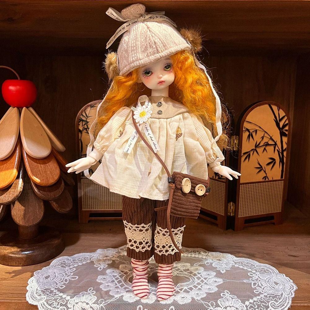 Mini 1/6 BJD Doll Outfit Set Cartoon Doll Overall Suit for 1/6 BJD Dolls Doll Accessories