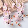 Artificial Plum Blossom Flowers Faux Cherry Blossom Branches Fake Long Stems Flower for Vase Floral Arrangement Home Wedding Table Decor