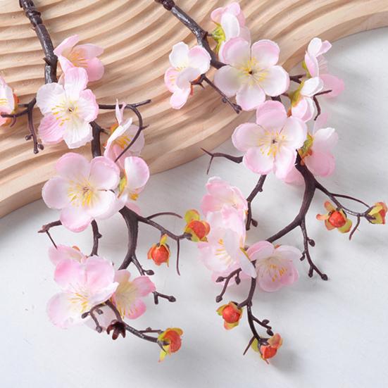 Artificial Plum Blossom Flowers Faux Cherry Blossom Branches Fake Long Stems Flower for Vase Floral Arrangement Home Wedding Table Decor