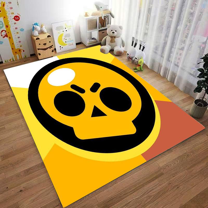 Yellow Skull Pattern carpet Non-slip rug suitable for living room and bedroom sofas