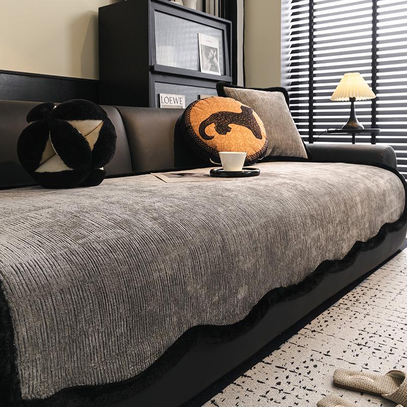 

Special-Shaped Curved Sofa Cushion, Universal In All Seasons, Dirt-Resistant And Non-Slip Seat Cushion New Solid Color Straight-Row Sofa Cover 70*70cm