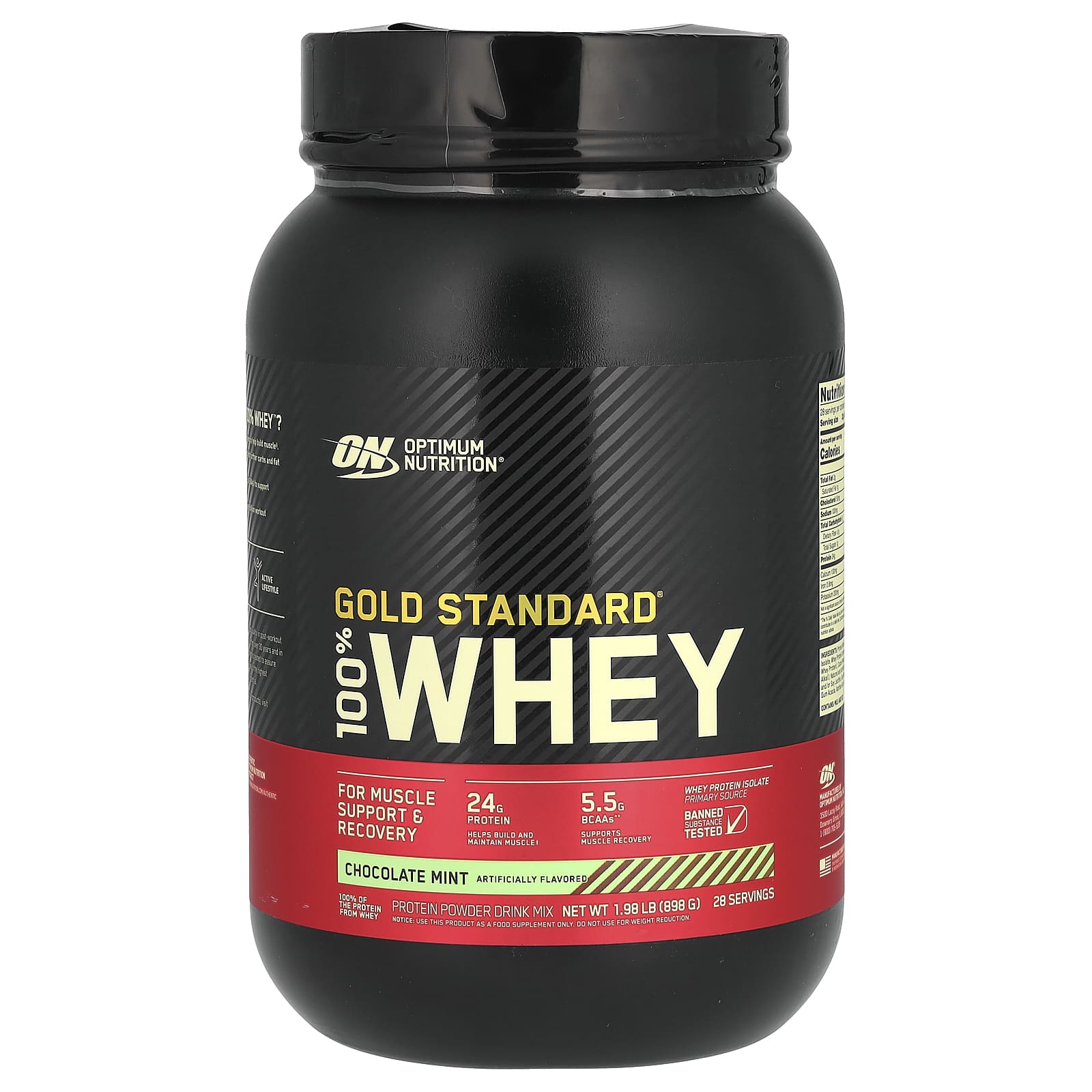

Optimum Nutrition, Gold Standard 100% Whey, Chocolate Mint, 1.98 lb (898 g)