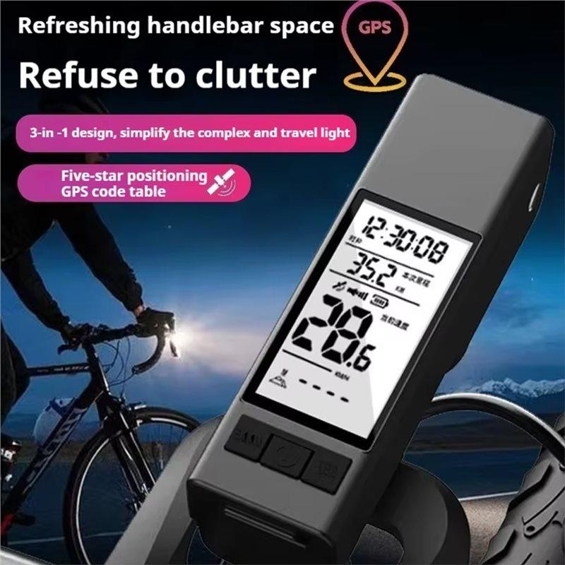 FSTE-GPS Bicycle Front Light With Horn 3 In 1 Wireless Bicycle Computer GPS Bike Speedometer Headlight Bike Flashlight 7
