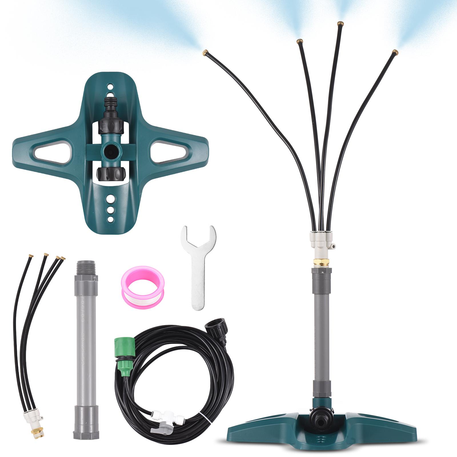 

Standing Misters для наружного дворика, портативная система охлаждения распылением с 4 латунными форсунками/26 футов without Riser Tube