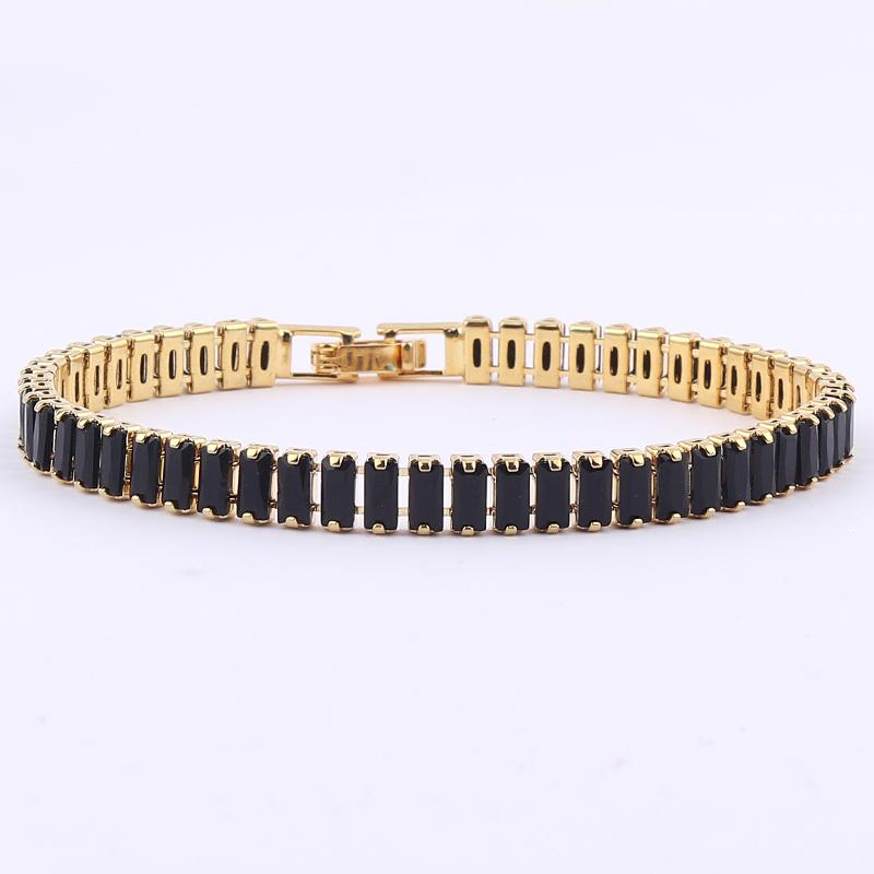 Women's Gold Colorful Choker Necklace Shiny Rainbow Crystal Zircon Tennis Chain Statement Jewelry Dropshipping