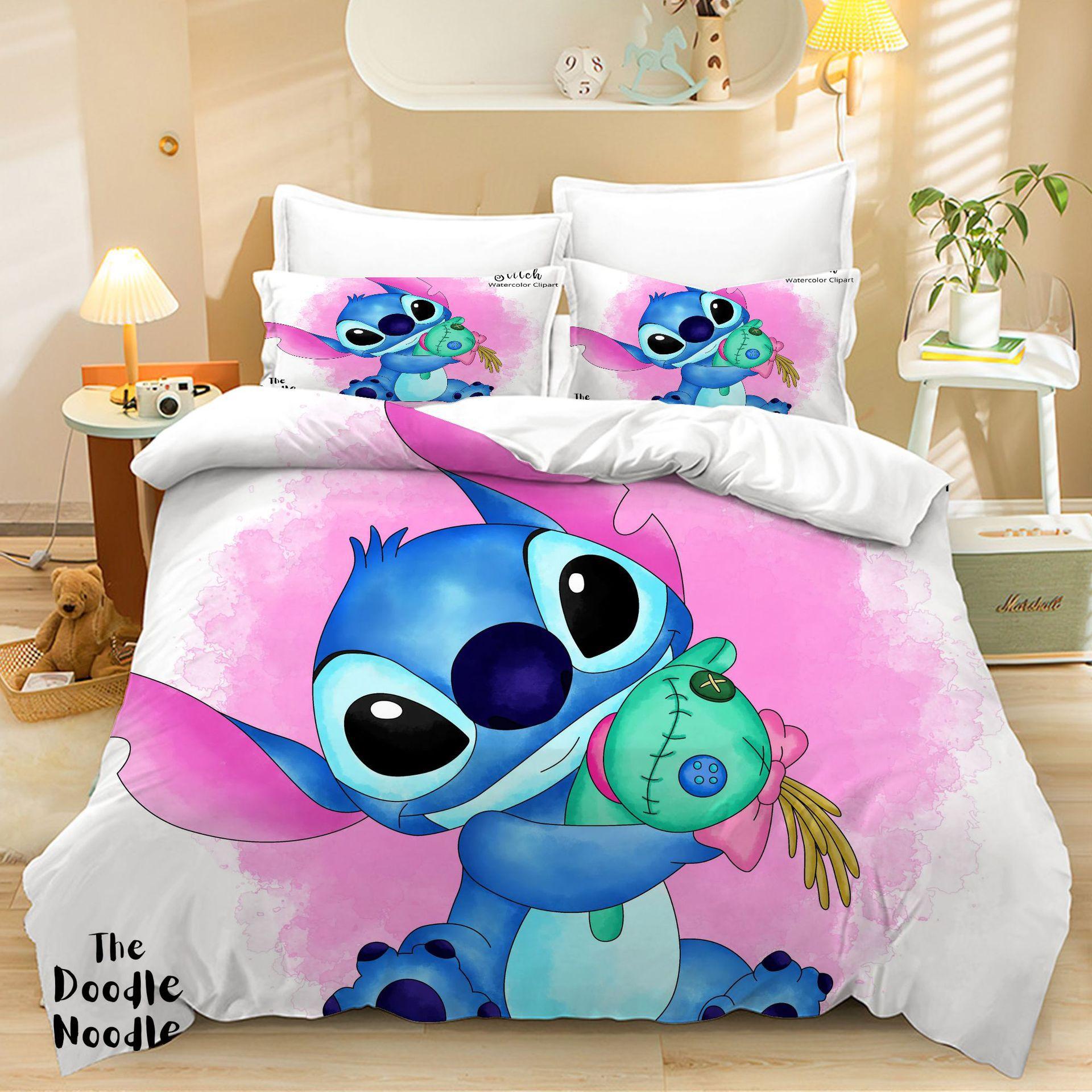 

Home Textile Three-Piece Cartoon Fresh Digital Printing Quilt Pillowcase Bedding 90 * 200