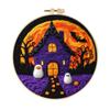 Halloween Needle Felting Kit Beginner Felt Craft Set DIY Felt Painting with Faux Wool Needle Frame Stamped Fabric for Adults Handcraft Lovers