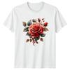 Red Roses Floral Graphic Tee Womens T-Shirt Mens Top