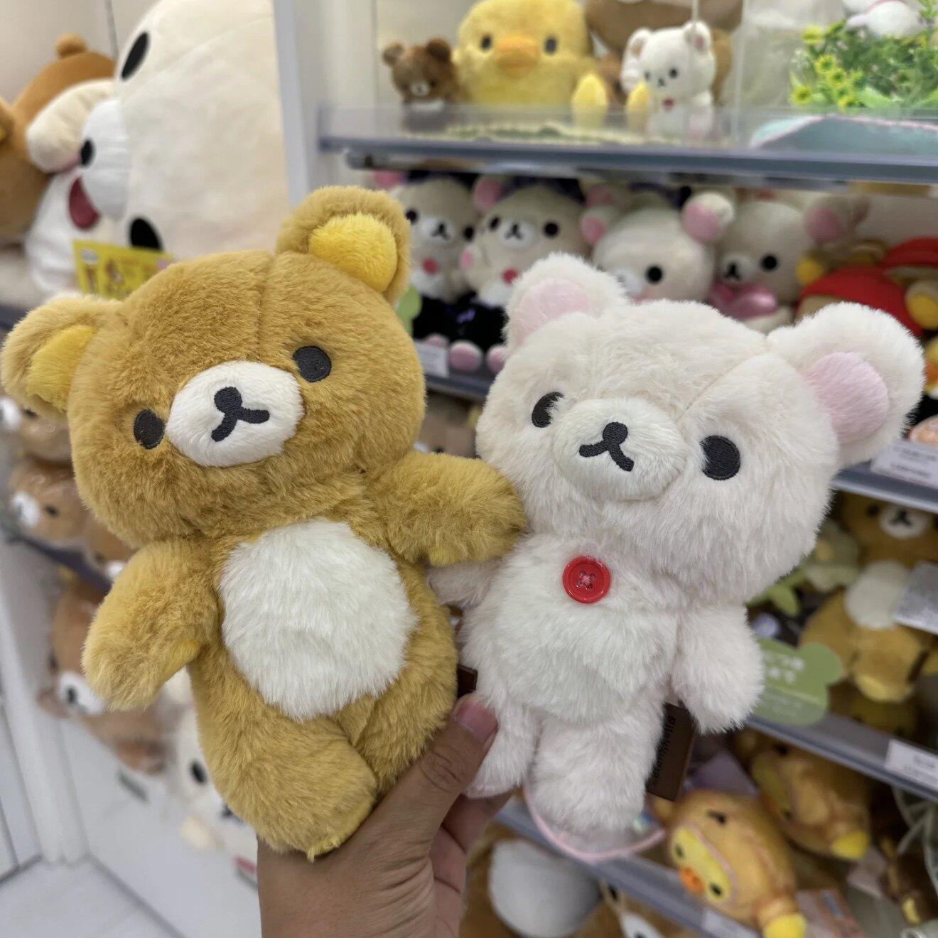 Practical Home Decor Unisex White Lovely Fluffy Rilakkuma Plush Toy Stuffed Bear Cute Korilakkuma Bear Doll Huggable Plushies Birthday Gift For Lovers