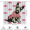 Żywy Nadruk Parasoli Zasłona Prysznicowa dla Psa Idealna do Dekoracji Łazienki Czerwona Krata Uroczy Szkocki Terrier Dekoracja Domu
