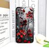 Retro Künstlerisches Rotes Blume Pflaumenblüte Muster Handyhülle für iPhone 17 16 12 11 14 Plus 13 15 Pro Max Mini X XS XR Weiche Hüllen