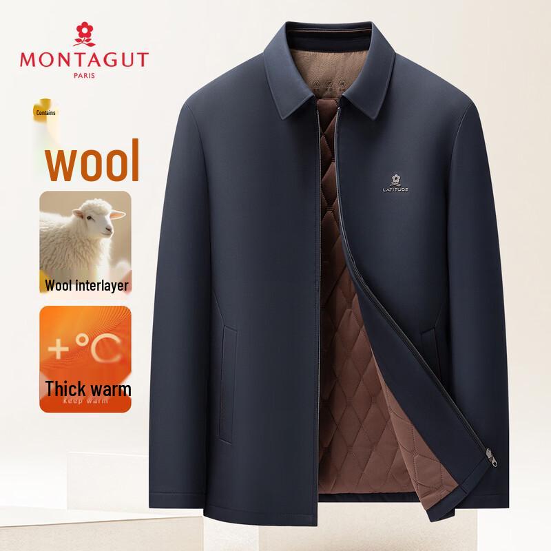 MONTAGUT Men s Padded Wool-Blend Jacket 56