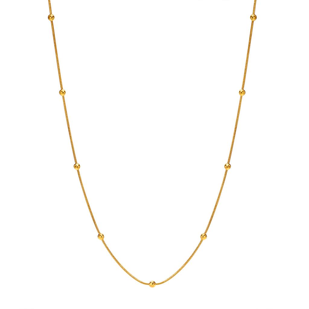 Stainless Steel Round Ball Chain Necklace,1mm Thin Link Necklace Fashion Jewelry for Women