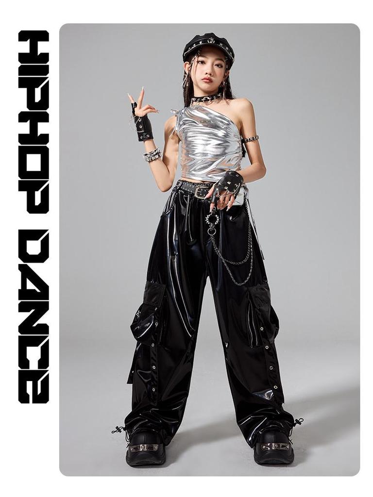 Girls' Trendy Street Dance Outfit - Jazz & Hip Hop Performance Set