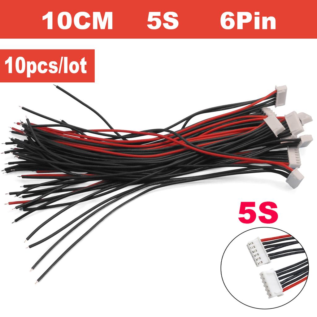 10pcs/lot 1S 2S 3S 4S 5S 6S 7S 8S Lipo Battery Balance Charger Cable IMAX B6 Connector Plug Wire 30 20 15 10cm Single Head Wire