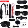 Nipple Plugs Anal Vibrator Handcuffs Mask Vibration Set
