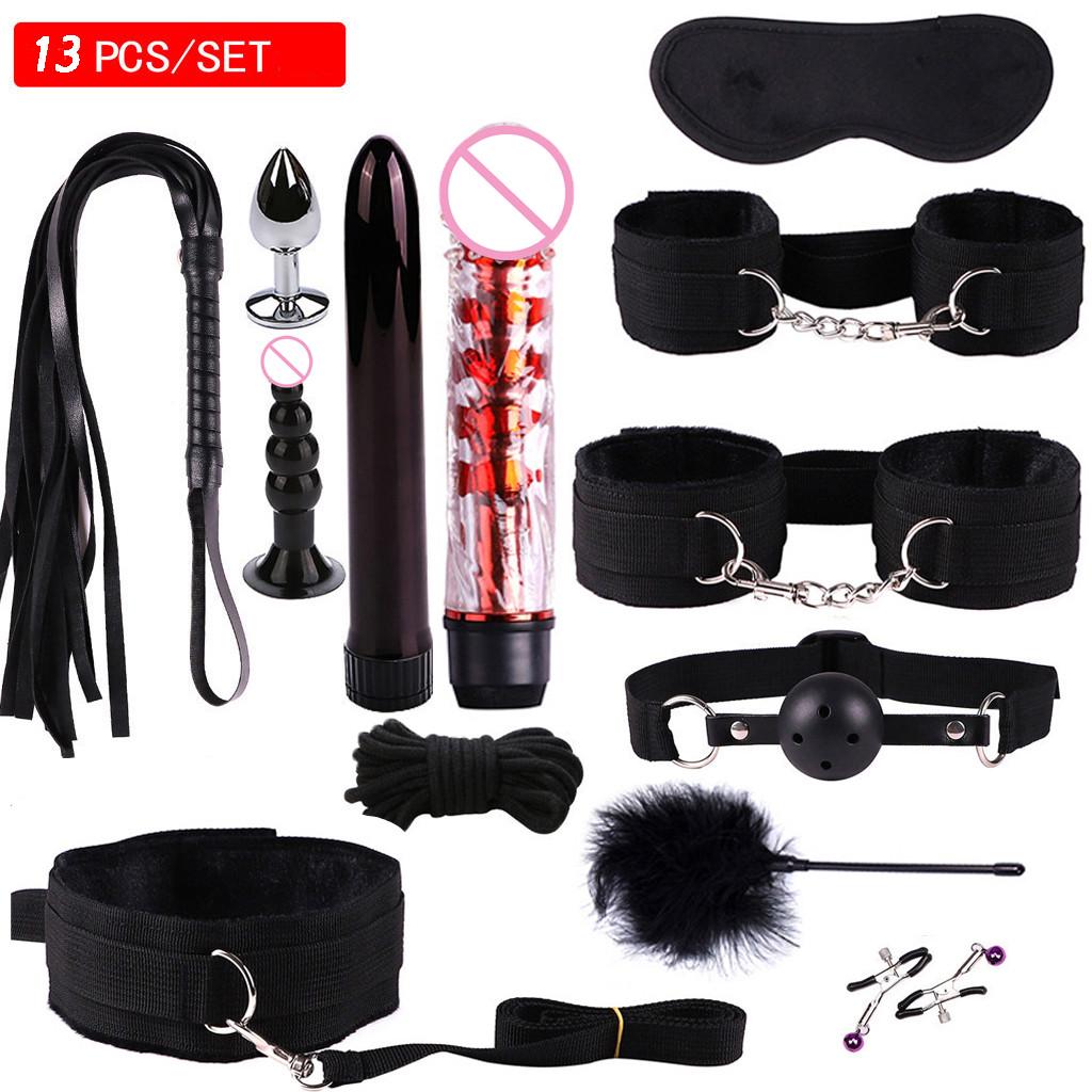 Nippelplugger Anal Vibrator Håndjern Maske Vibrasjonssett