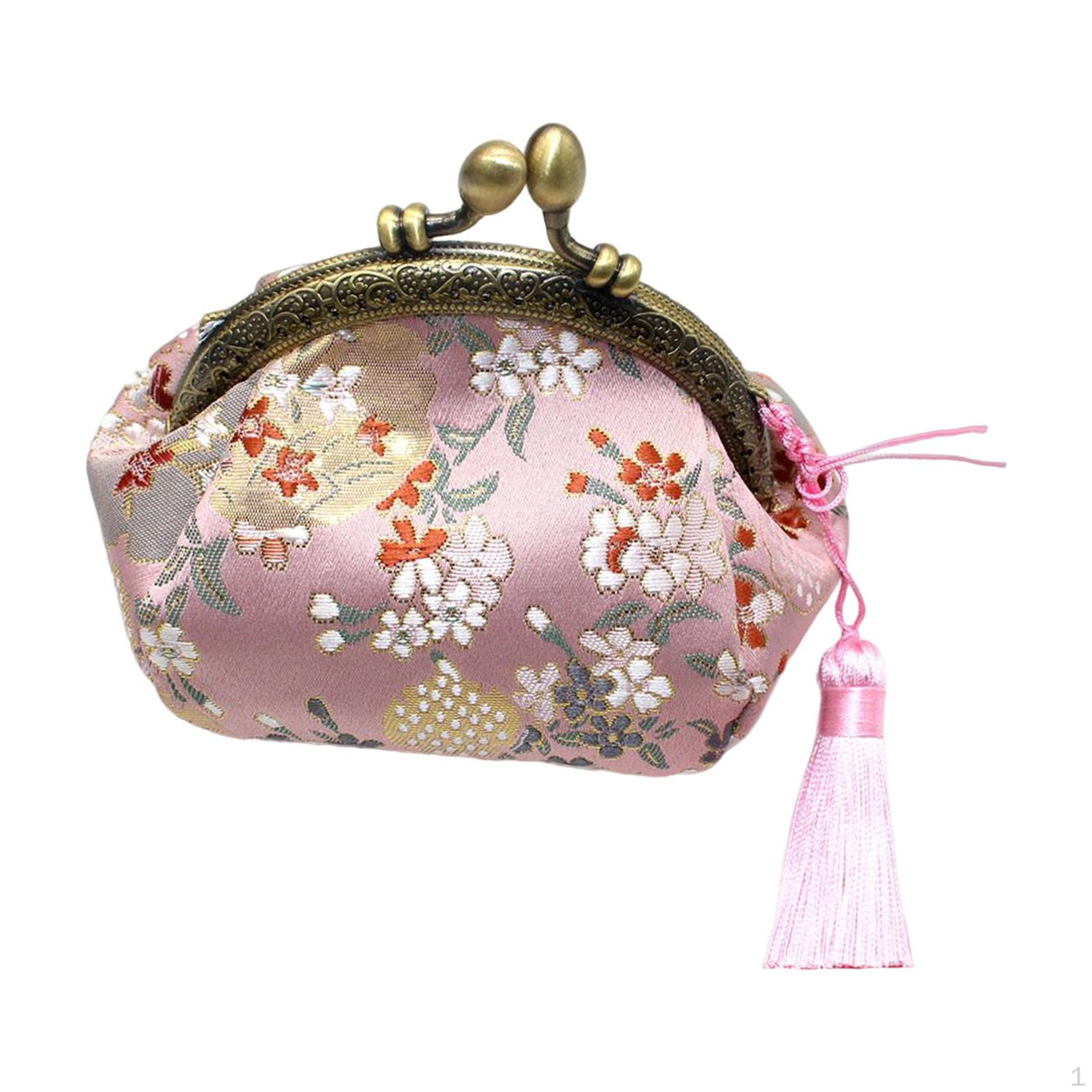 

Floral Change Exquisite Tapestry Card Bag Women for Women Storage Girl Trinkets Pink