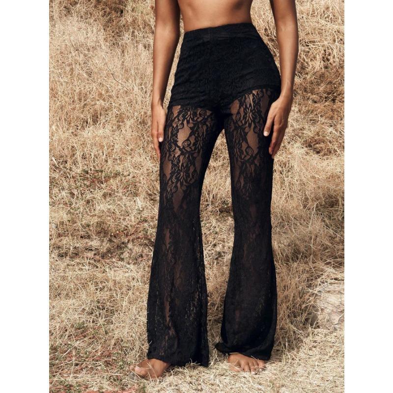 TIFICY Women's Fashion Casual Solid Color Print High Waist Trousers Pants & Capris