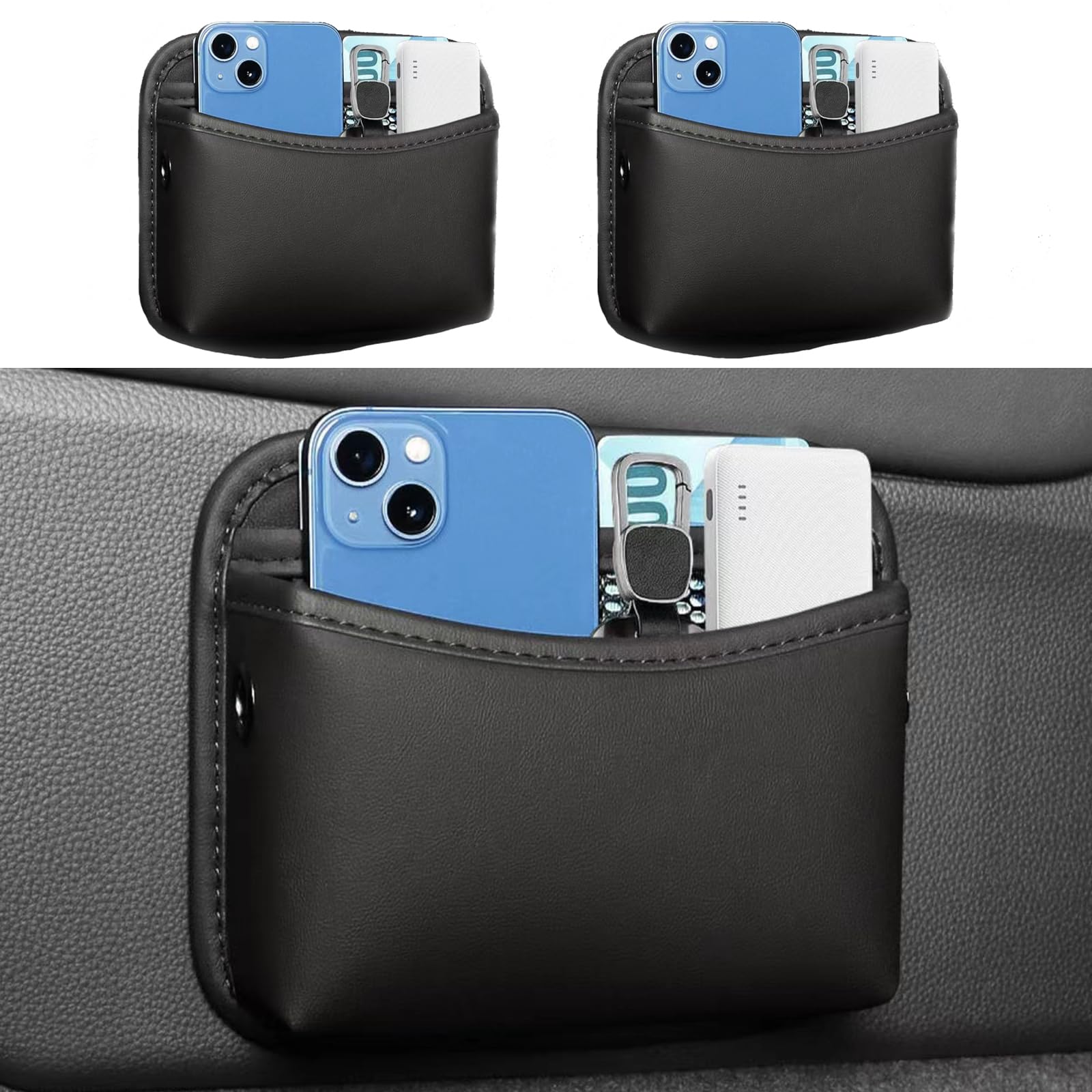 

EXCEREY Карман для хранения в автомобиле на сиденье, Боковая сумка для автомобиля, Боковая сумка Коробка для хранения мобильных телефонов Карта, Хранение на сиденье, Хранение в зазоре, Простая установка, Мини-карман, Маленький