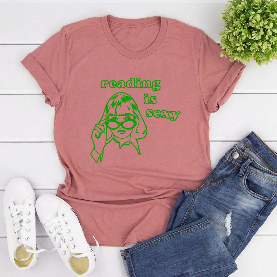 

Reading Is Sexy TShirt TV Show Shirt Book Lover T Shirt Women Graphic T Shirts Casual Short Sleeve Tshirt Women Clothes 4XL