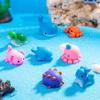 Mini Marine Life Figurine Cartoon Dolphin Crab Cuttlefish Octopus Micro Landscape Dollhouse Decor Car Interior Desktop Ornament