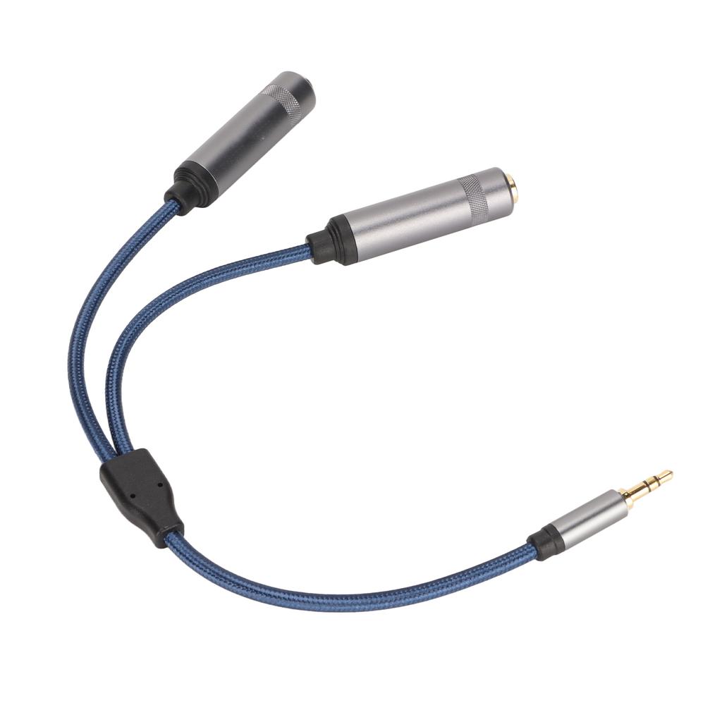 3.5mm To 2 X 6.35mm Cable Male Stereo TRS To TS Female Y Splitter Cable for PC 0.3m 1ft