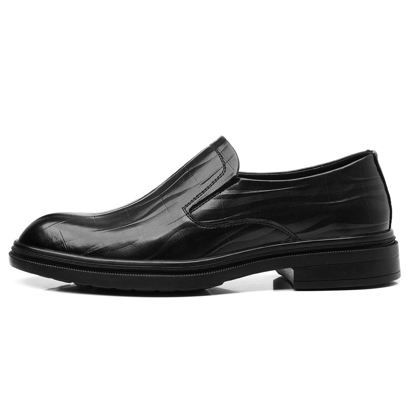 

Spring New Classic British Business Casual Style Black Genuine Leather Loafers For Men s Daily Hombre Dress Slip- On Shoes 44 чорний