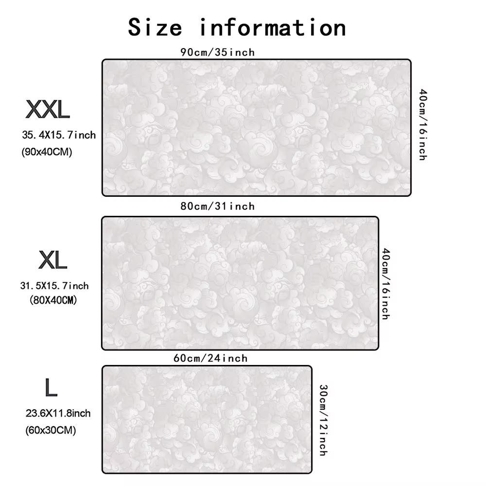 Chinese Cloud Pattern Mouse Pad Waterproof Antislip Large Desk Mat for Office