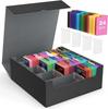 Card Holds 3000 Cards Trekkers PU Leather Vertical Card 4 24 Trading Card Deluxe Magnetic Card Standard Game Card Box Four Box, (4 Rows), Box,