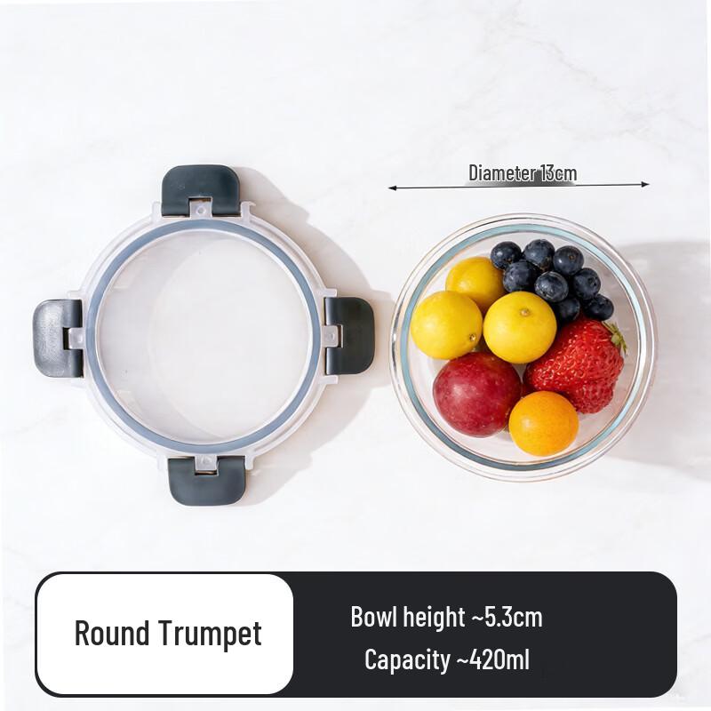 Ru Han Glass Food Storage Containers with Snap Lids