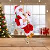 Santa Claus Musical Climbing Rope Electric Climbing Santa with Music Christmas Hanging Climbing Santa On Rope for Tree Fireplace Home Decor
