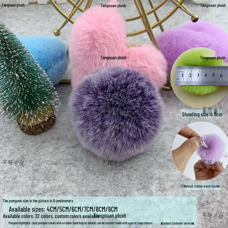 3cm 4cm 5cm Colored Imitation Rabbit Fur Pompon for Clothing, Bag Charms, Shoes & Hats DIY Decoration