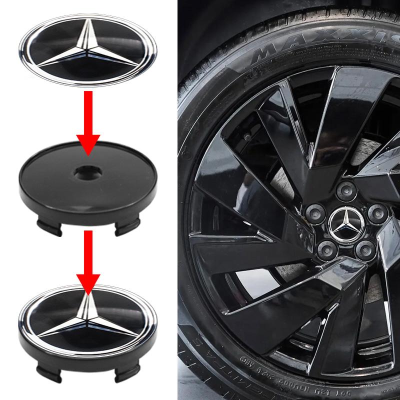 New 4Pcs 56mm 60mm Car Wheel Center Cap Rim Hub Cover For Mercedes Benz W211 W203 W204 W210 W124 W202 W212 Hubcap Stickers Accessory DM1