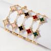 EVISPOL New Stainless Steel Single-Sided Lucky Clover Bracelet for Women Gold Plated Fashion Flower Versatile Jewelry Gift