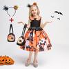 Halloween Children's Costume, Girls Cosplay Cosplay Witch Pumpkin Show Dress Girl Princess Dress