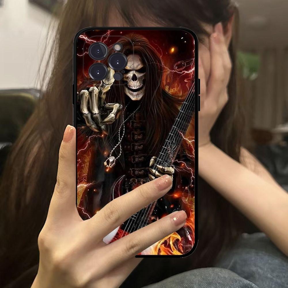 Grim Reaper Skull Skeleton Phone Case For IPhone 16 15 14 11 12 13 Mini Pro XS Max Cover 6 7 8 Plus X Funda Shell