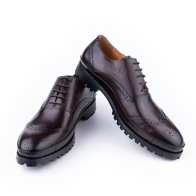 

Fashion High Quality Genuine Leather Shoes Casual Business Oxfords Formal Dress Shoes Man Handmade Social Party Brogues Successful Shoe 39